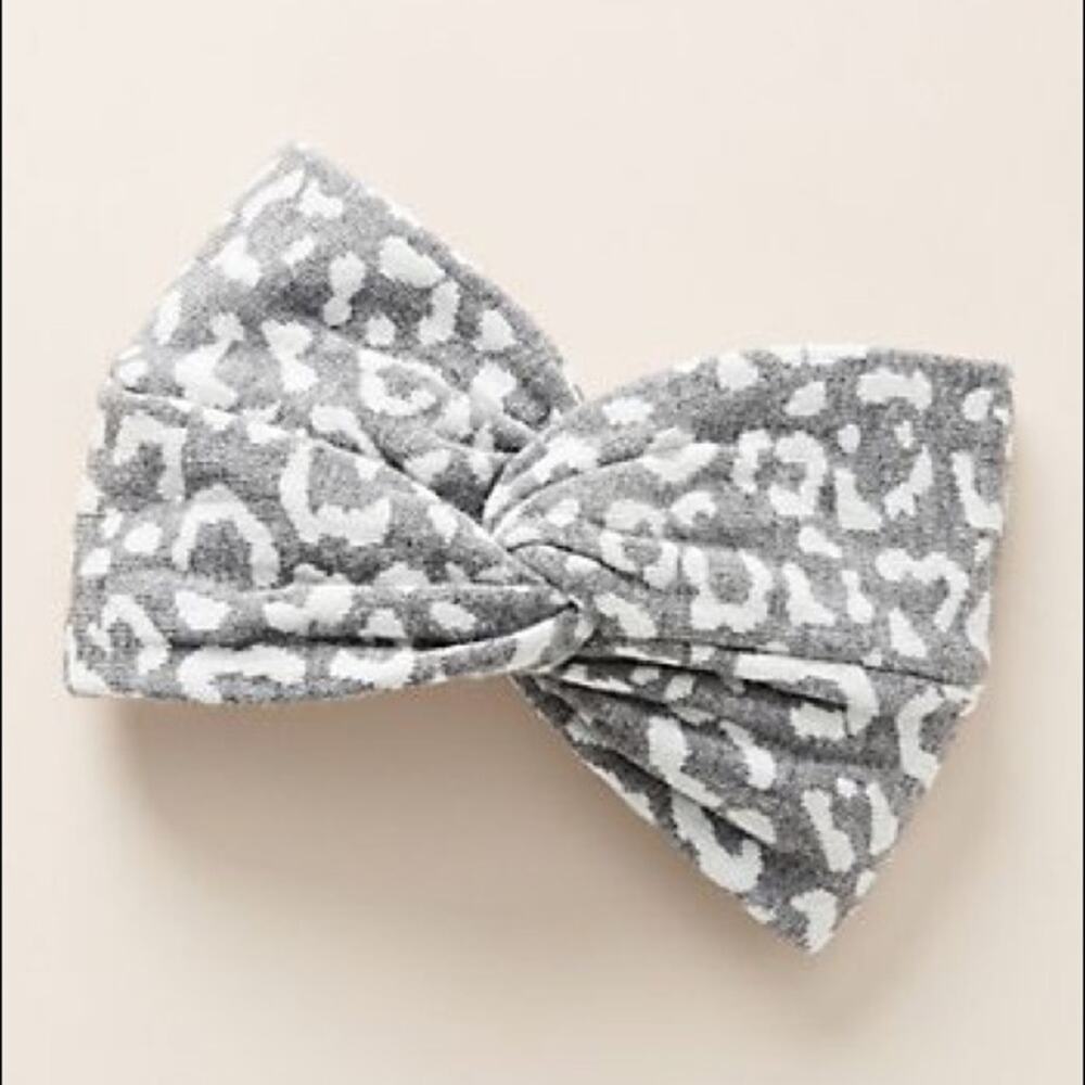 Leonie Leopard Print Ear Band Anthropologie Earwarmer Gray Winter